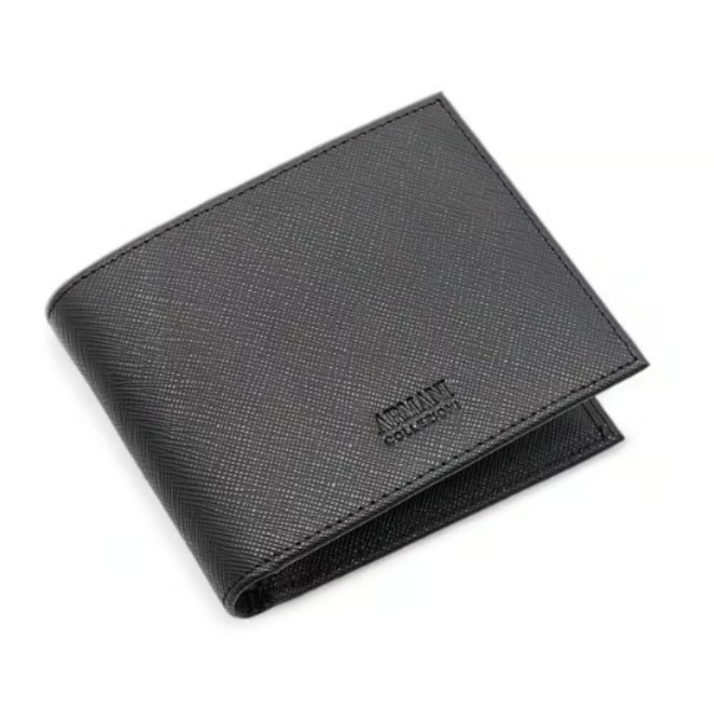 Giorgio Armani Collezioni Bifold Men's Leather Wallet in Black